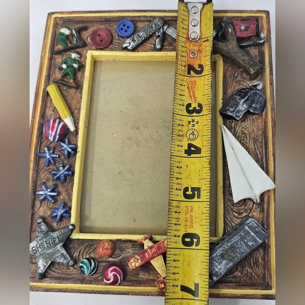 Russ Handpainted Resin Photo Frame Boys Childhood Toys 3.5x5 Photo Ready